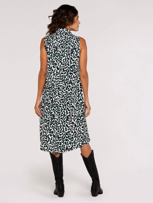 Cheetah Print  Mini Dress, Green, large