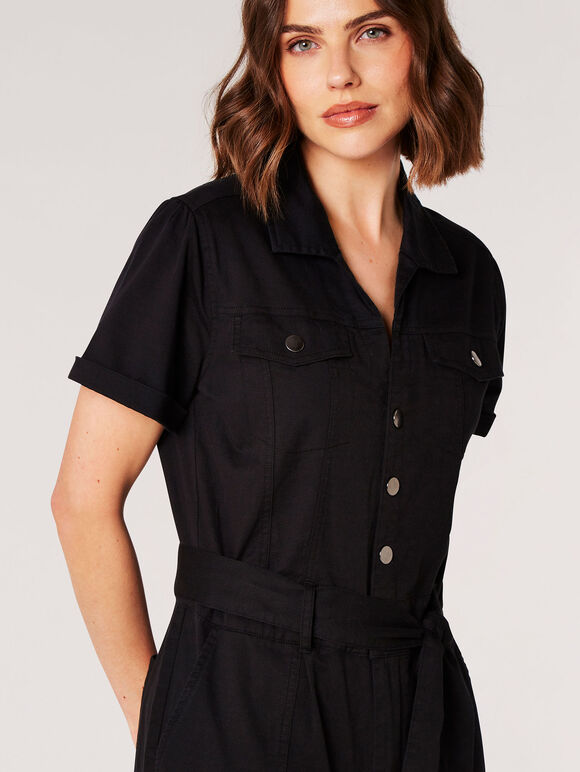 Utility Cotton Blend Boiler Suit, Black, large