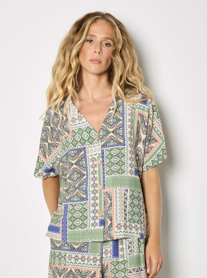 Folk Patchwork Blouse