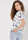Butterfly Print Camisole Insert Top, White, large