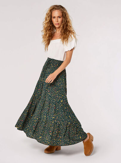 Floral Smock Maxi Skirt