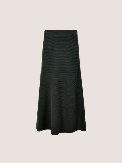 Ribbed Knit A-Line Maxi Skirt