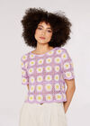 Granny Square Crochet Tee, Lilac, large