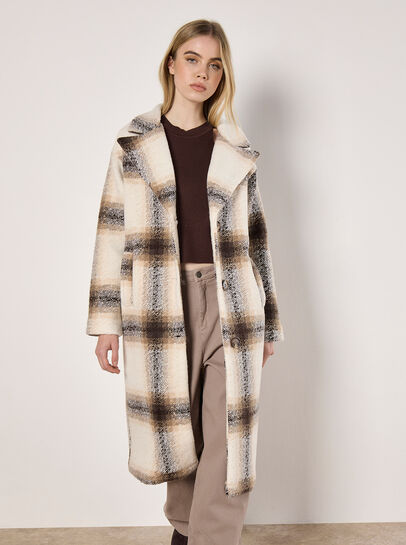Soft Oversized Check Coat