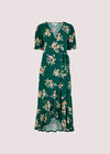 Floral Wrap Midi Dress, Green, large