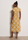Fan Print Midaxi Dress, Mustard, large
