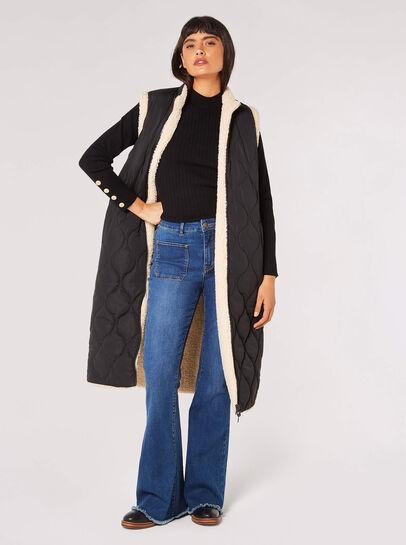 Reversible Borg Quilted Gilet