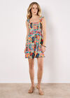 Postcard Floral Print Mini Dress, White, large