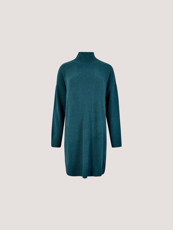Soft Oversized Jumper Mini Dress, Teal, large