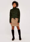 Suedette 2 Zip Pocket Panel Skirt, Stone, large