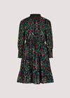 Gold Foil Paisley Mini Dress, Black, large