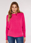 Fluffy Ribbed Jumper, Fuchsia, large