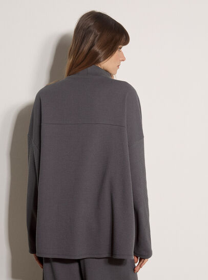 Waffle Jersey Knit Oversized Top