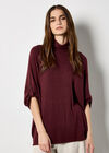 Soft Touch Roll Neck Top, Burgundy, large