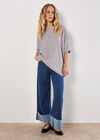 Textured Cable Knit Batwing Oversized Top, Grey, large