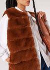 Soft Touch Faux Fur Gilet, Rust, large