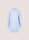 Stripe Oversized Shirt Mini Dress, Blue, large