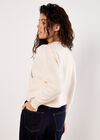 Rock Cropped Jumper, Cream, large