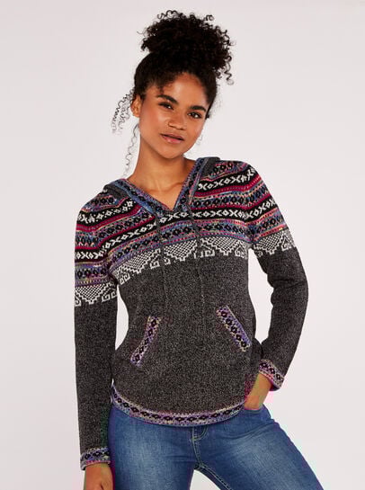 Hooded Fair Isle Jumper