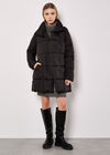 Quilted Puffer Jacket, Black, large