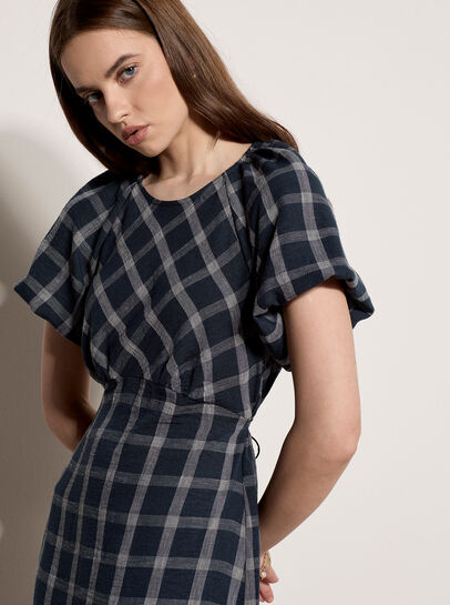 Check Print Midaxi Dress
