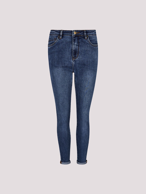 Sienna Distressed Denim Skinny Fit Jeans, Blue, large