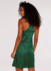 Foil Halter Mini Dress, Green, large