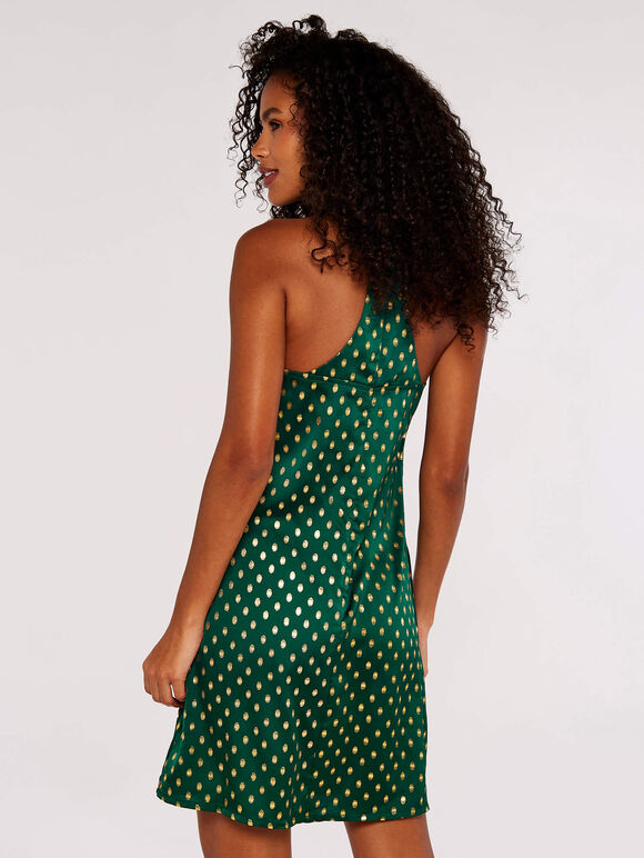 Mini-robe Foil Halter, Vert, grand