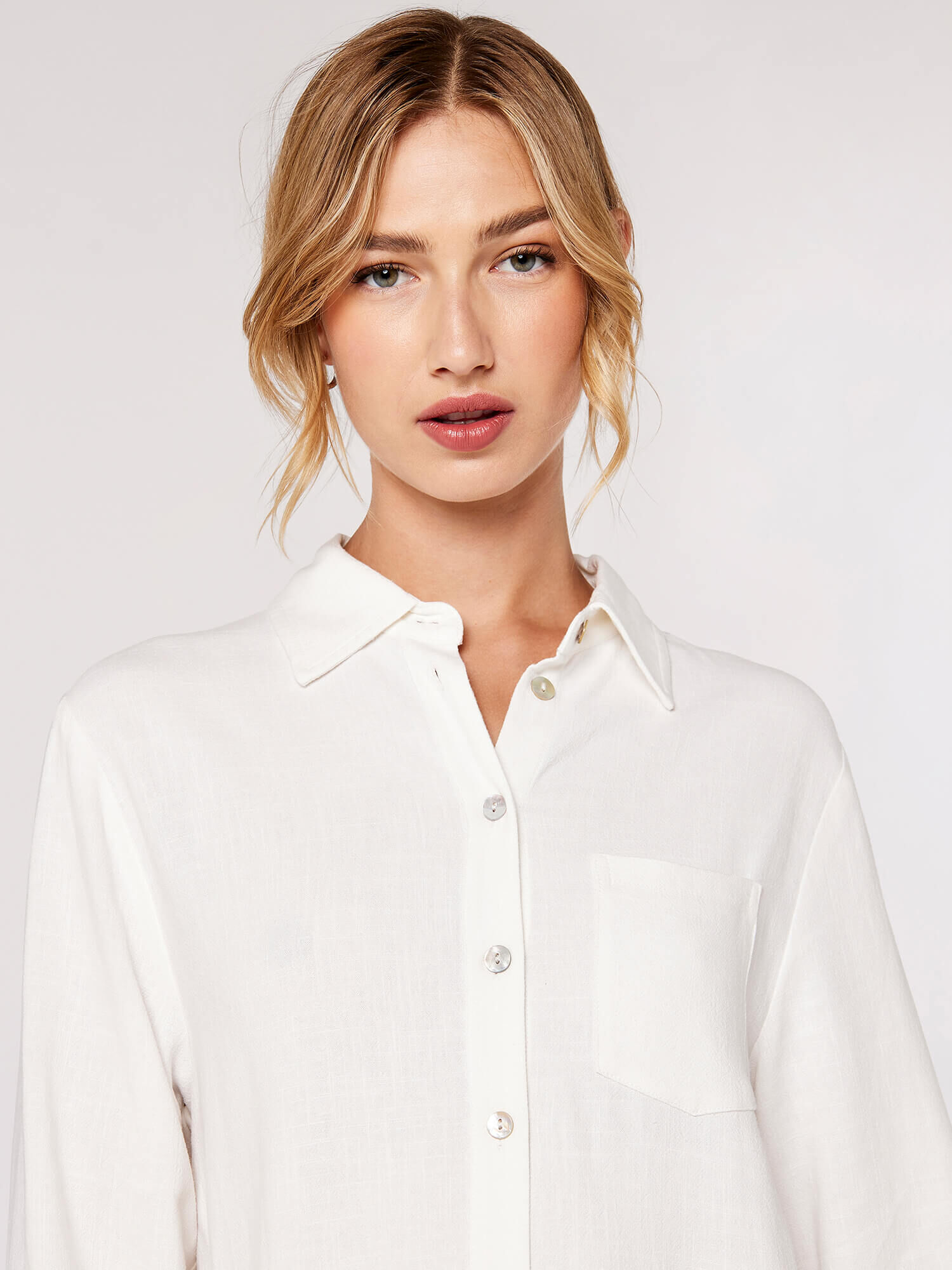 Oversized Shirt Dress Apricot Clothing