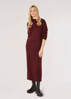 Chunky Knit Midi Dress, Burgundy, large