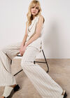 Straight Leg Pinstripe Woven Trousers, Stone, large