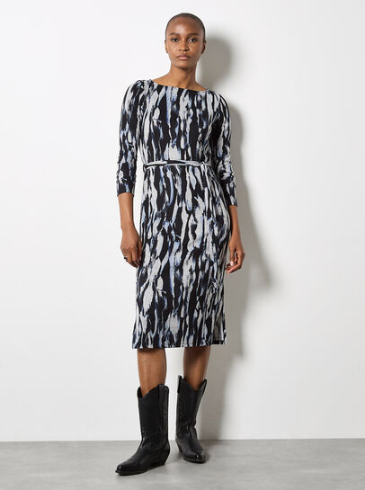 Brushstroke Knitted Midi Dress