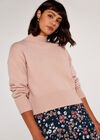 Chunky Mock Neck Jumper, Pink, large