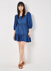 Chevron Texture Cut-Out Mini Dress, Blue, large