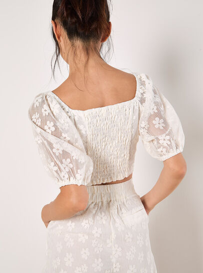 Daisy Mesh Cropped Top