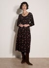 Floral Midi Dress, Black, large