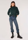 Chunky Knit Ribbed Jumper, Green, large