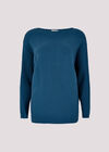 Textured Knit Lightweight Jumper, Teal, large