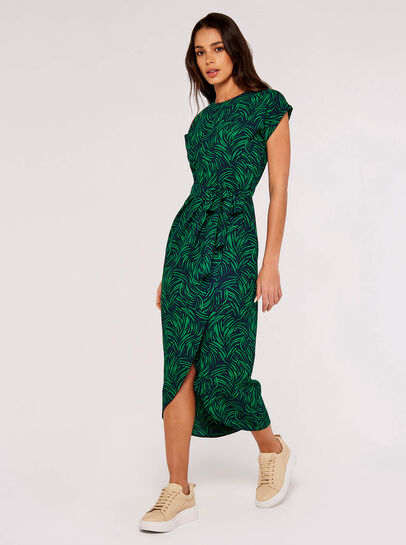 Brushstroke Print  Midi Dress