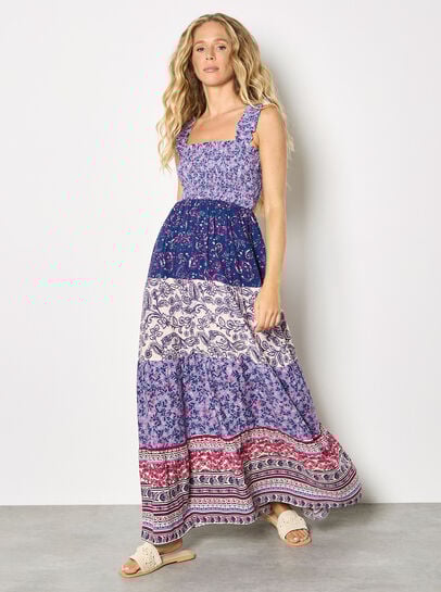 Patchwork Floral Paisley Maxi Dress