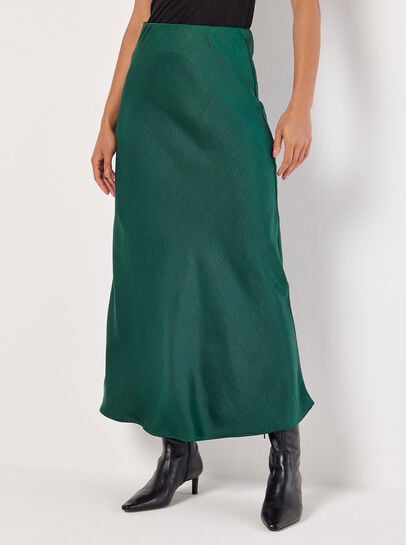 Satin Bias Midi Skirt