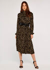 Brush Spot Dress, Black, large