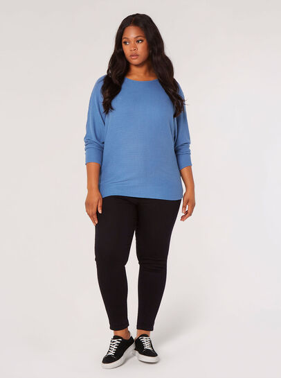 Curve Soft Textured Batwing Top