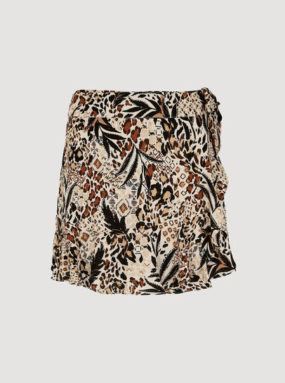 Mixed Animal Print Skort