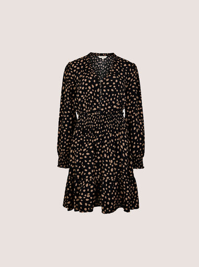 Irregular Spot Crepe Mini Dress