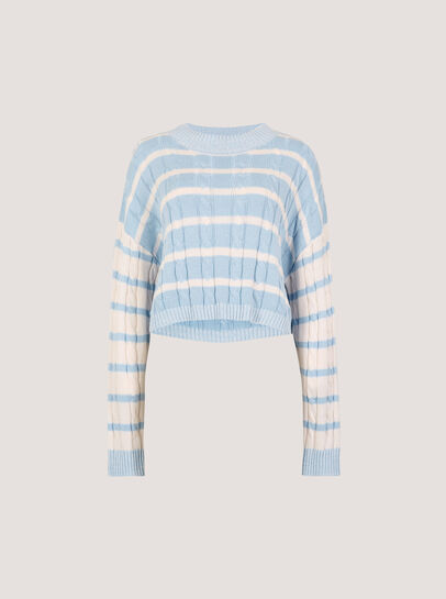 Contrast Stripe Cropped Jumper