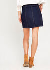 Navy Denim Mini Skirt, Navy, large