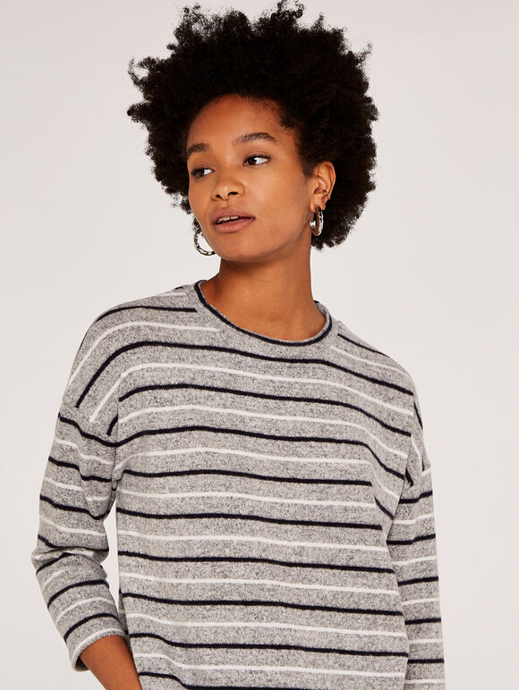 Stripe Top, Grey, large