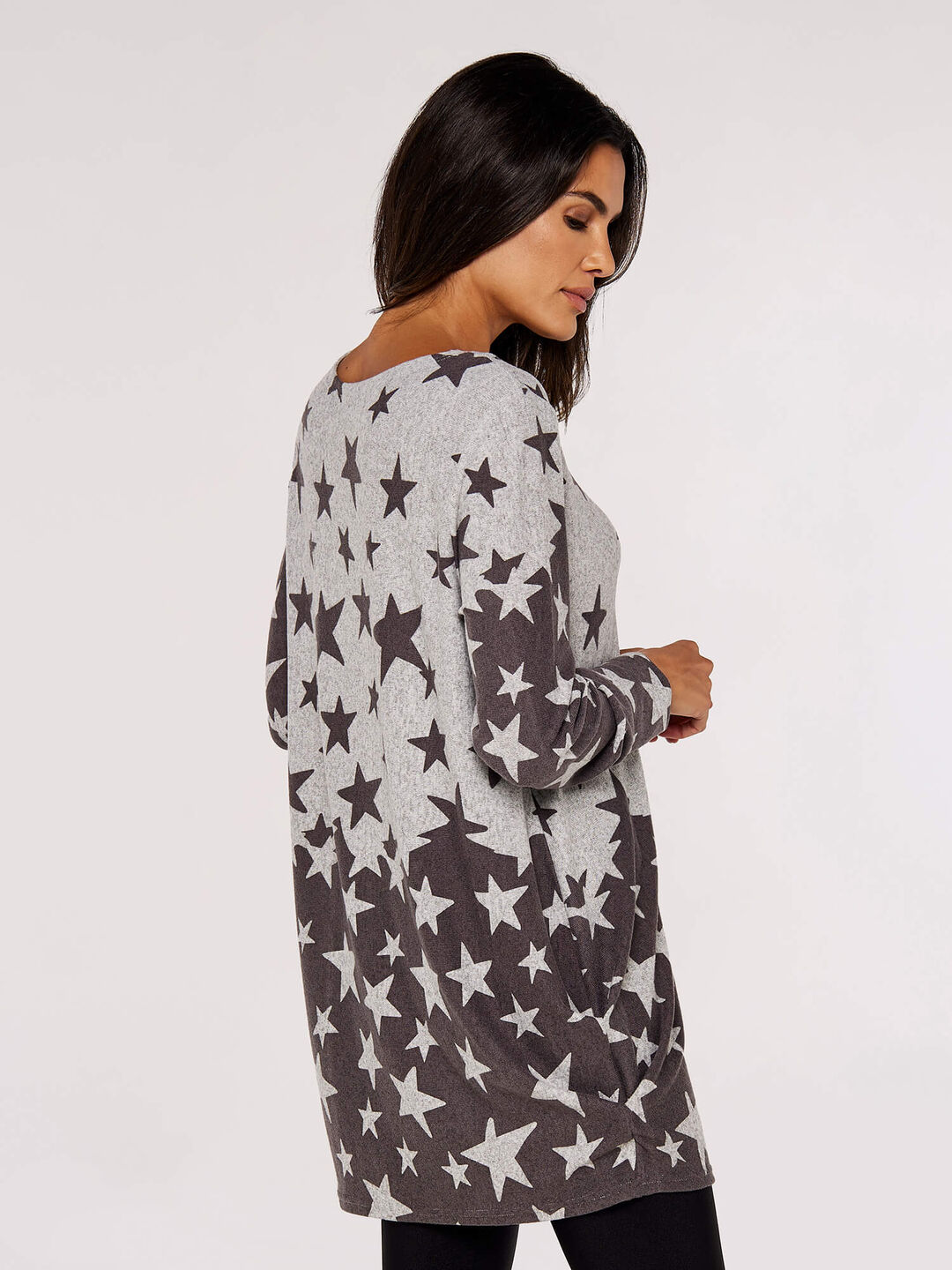 Gradient Stars Knitted Longline Top
