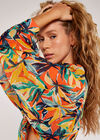 Palm Front Tie Top, Orange, large